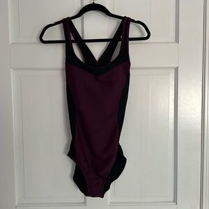 Speedo Purple and Black One Piece Swimsuit Size Medium
